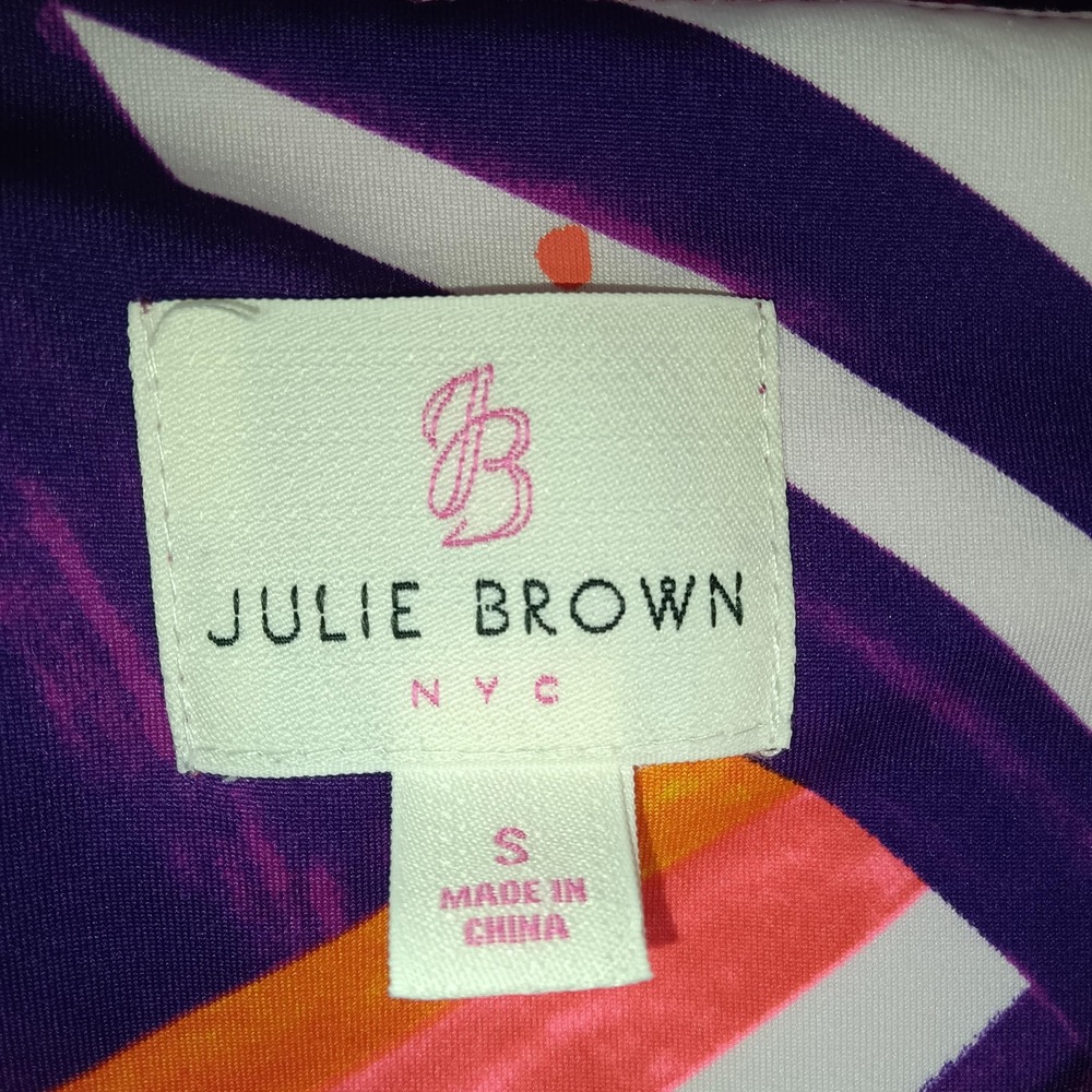 Colorful Abstract Mini Shift Dress S Julie Brown NYC Resort Vacation A-line - Picture 11 of 11